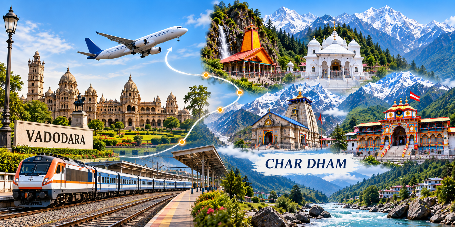 Char Dham Yatra Package from Vadodara by Train or Flight